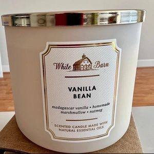 Bath and body works discontinued white barn vanilla bean tea home decor candle